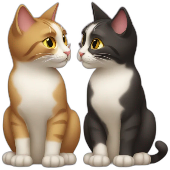 Two cats kiss emoji