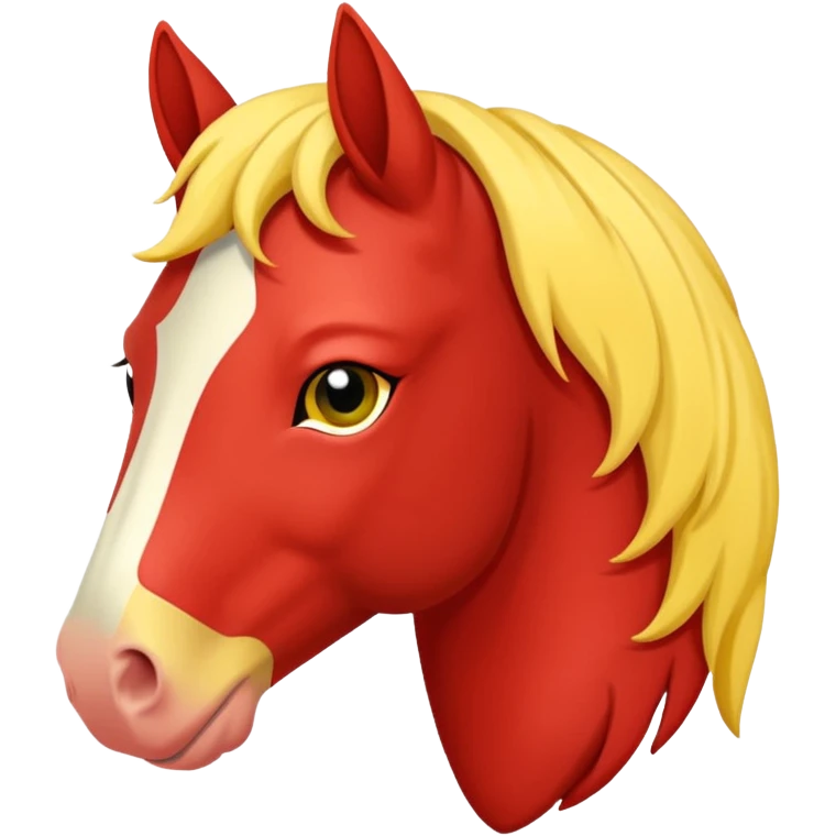 Cavalo vermelho e amarelo pastel emoji
