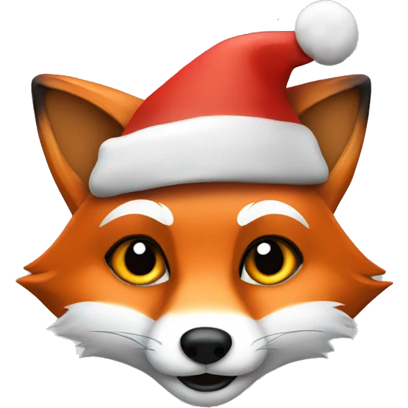 Fox whit a christmas hat  emoji