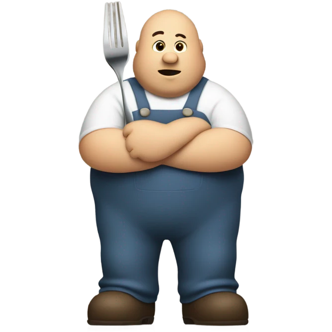 Fat guy holding a fork emoji