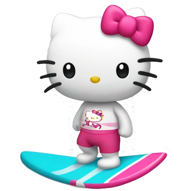 Hello kitty surf emoji