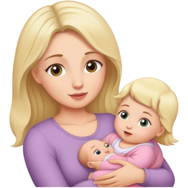 Mom holding baby girl  emoji