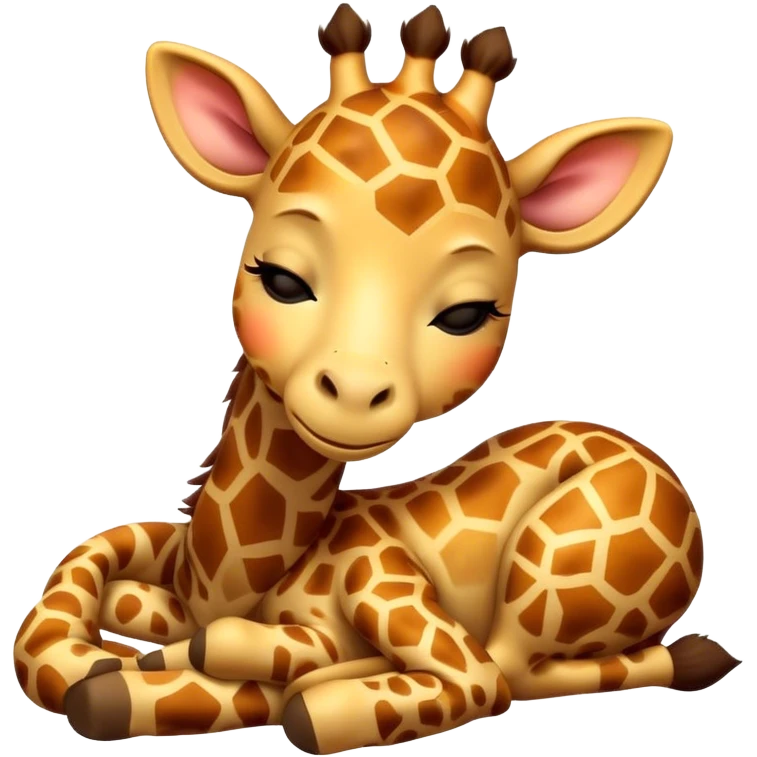 Meme-Worthy Cute Sleeping Giraffe Portrait Emoji, Head resting peacefully with a contented smile, showcasing a slender, elegant build and a luxuriously soft, patterned Fur, eyes shut in a serene, restful nap, Simplified yet hilariously adorable features, highly detailed, glowing with a soft, drowsy light, high shine, relaxed and utterly lovable, stylized with an air of playful laziness, bright and heartwarming, soft glowing outline, capturing the essence of a comically sleepy giraffe, so meme-worthy it feels like it could instantly become the next viral sensation of adorable slumber! emoji