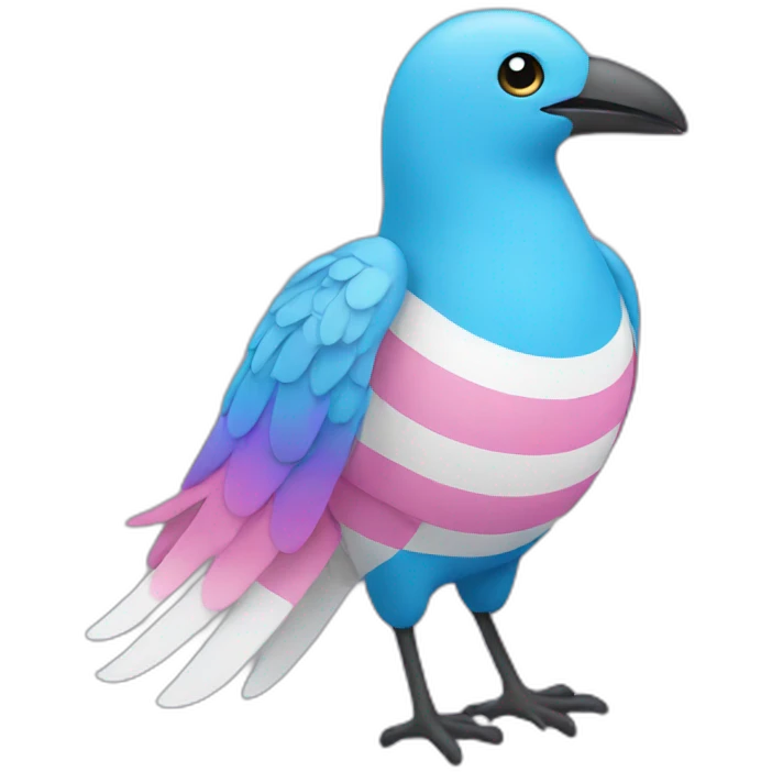 trans flag bird emoji