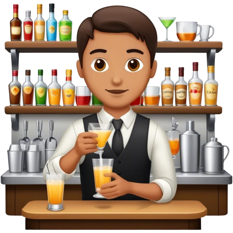 Bartender making a drink emoji