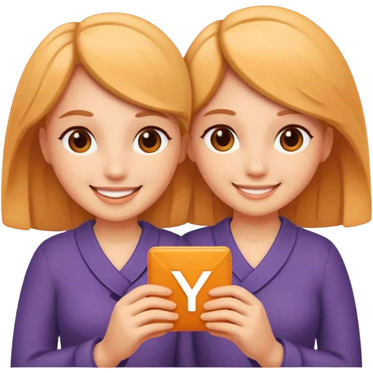 Create two letters, N and Y, in the shape of sisters.  emoji