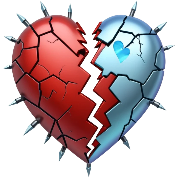 bloody broken heart for cyberpunk augmented reality overlay holographic emoji