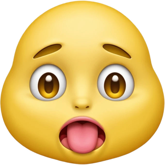 Emoji of a yellow face with tongue out and eyes rolled back. emoji