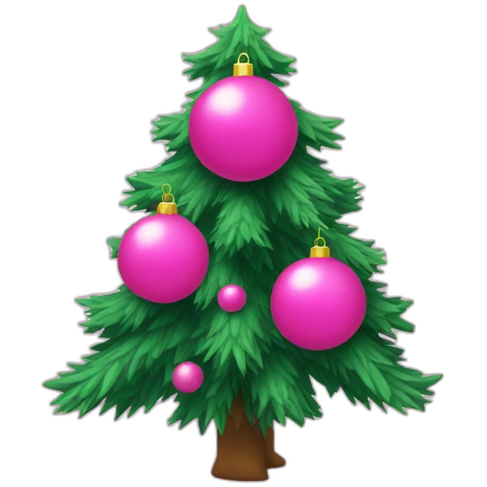 cristmas tree with pink balls emoji