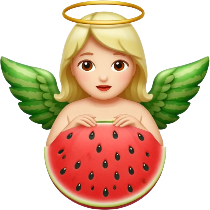 Watermelon as an Angel emoji