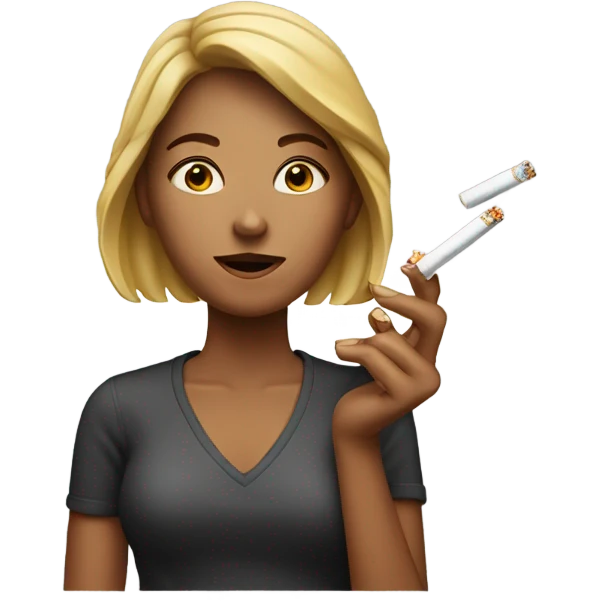 Woman with multiple cigarettes  emoji