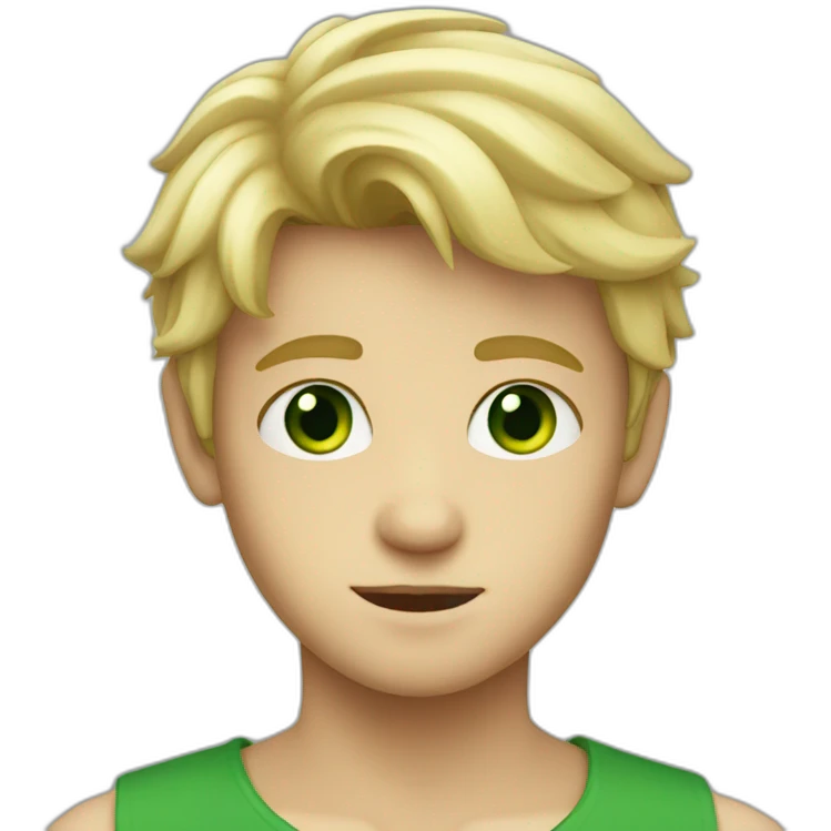 blond boy with green eyes emoji