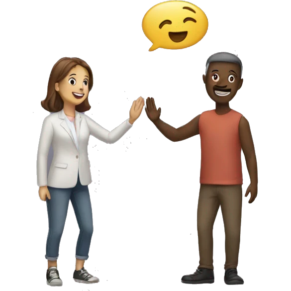 two people leaving each other while waving hands at each other emoji
