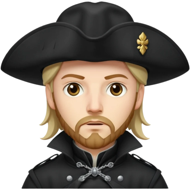 Athos, musketeer in black trench coat emoji