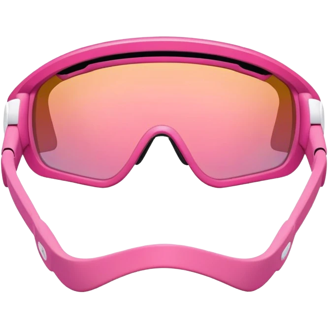sporty pink shield visor sunglasses with thick ergonomic frame, chunky padded design, massive build, one-piece gradient lens emoji