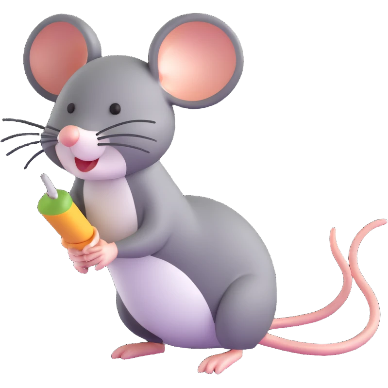 cute mouse with very long tail emoji