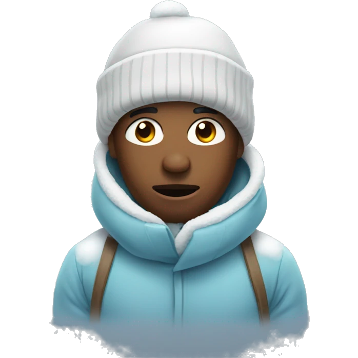 person who is cold with snow  emoji