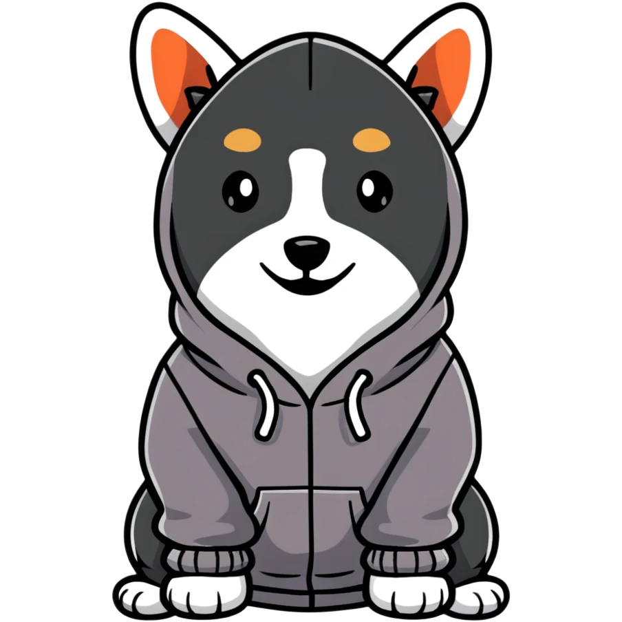 Dog wearing a hoodie  emoji