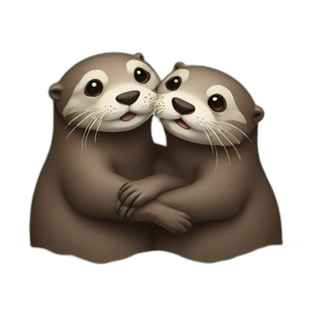 Two otters huging emoji