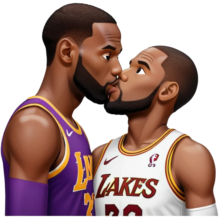 Justin Jefferson kissing LeBron James  emoji