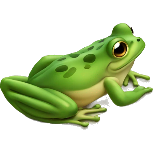 a frog resting on a book emoji