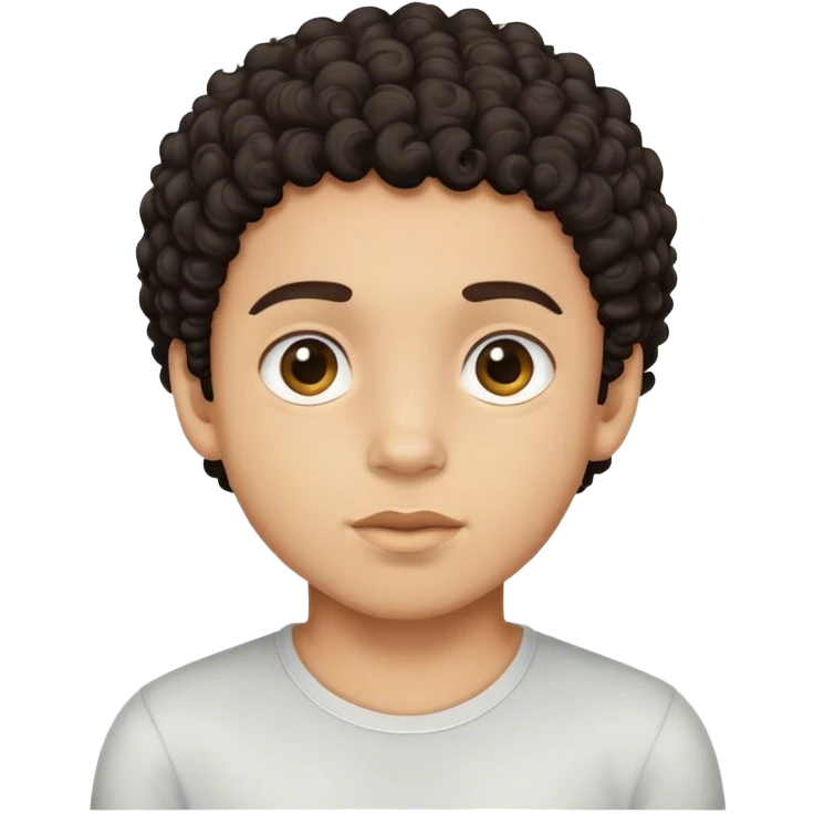 Light skin boy with dark little curly hair emoji