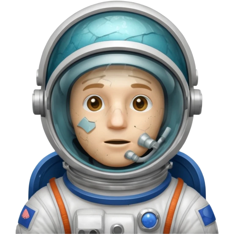 astronaut man with cracked glass helmet  emoji