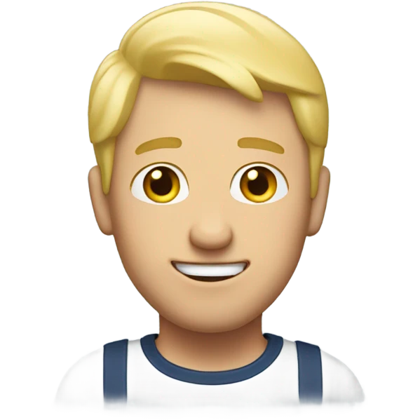 Funny man with short, blonde hair emoji