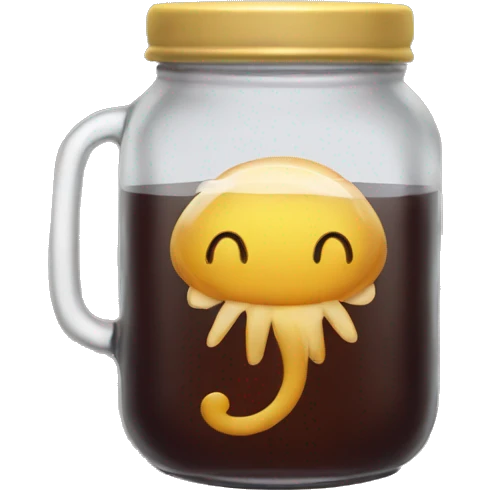 honey tea in a jar. no bee. no face. emoji