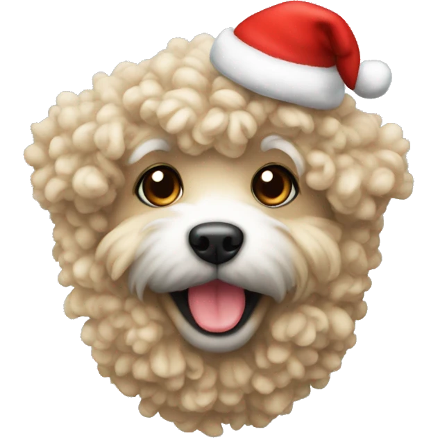 Cute multipoo with a Christmas hat emoji