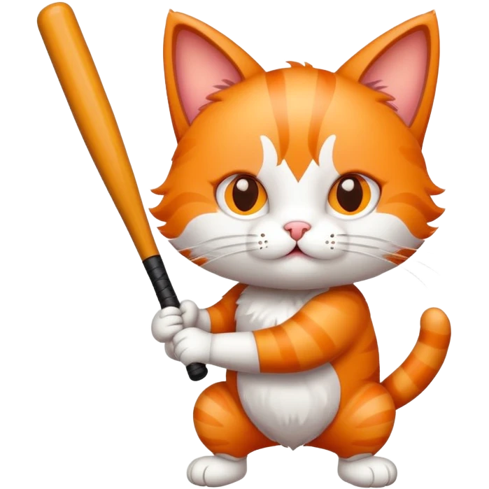Gatto con una mazza sa baseball emoji