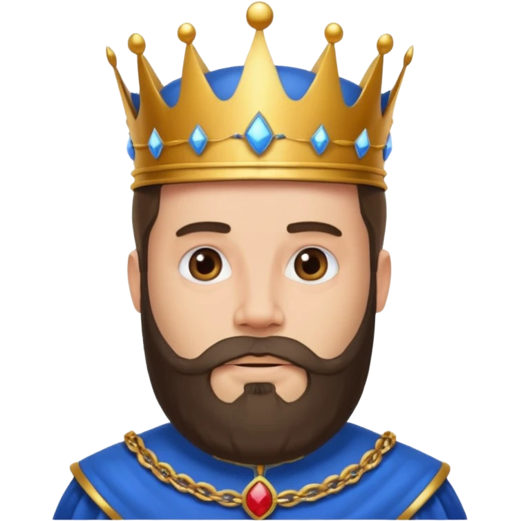 bearded king with crown and blue outfit emoji