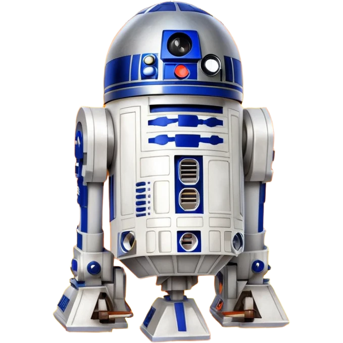 R2D2 surrounded by fire emoji