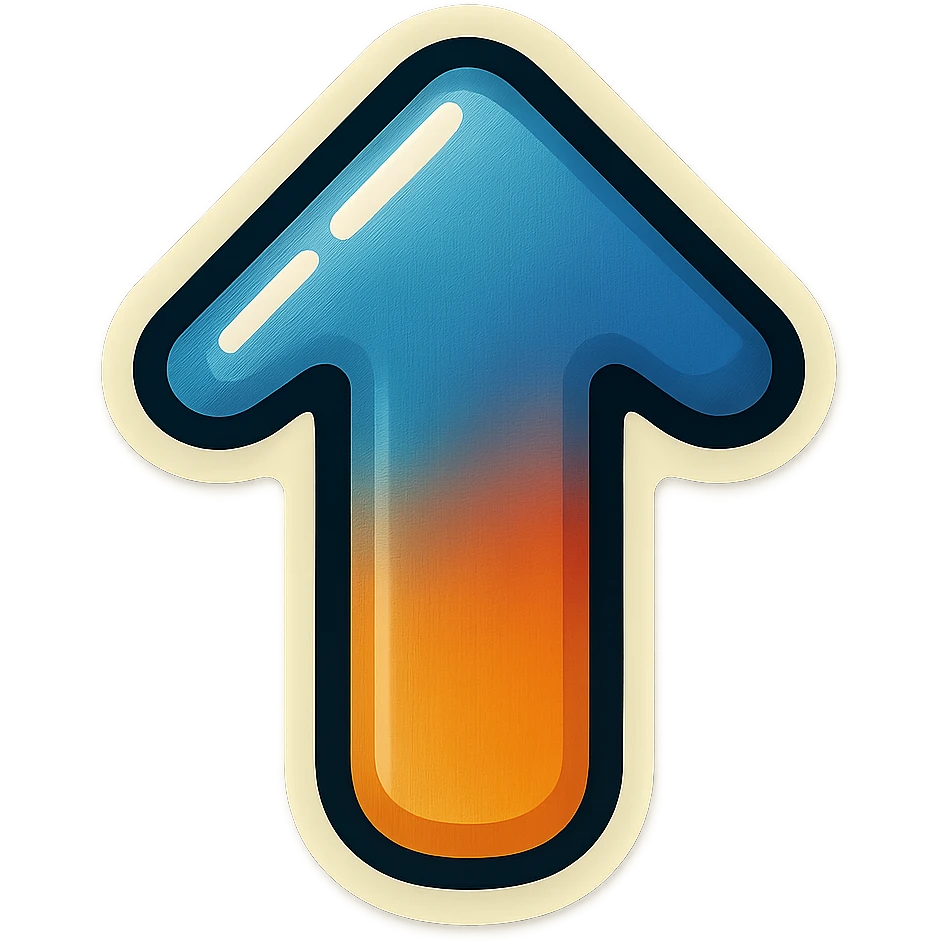 Стрелка вверх. Минималистичный линейный рисунок emoji