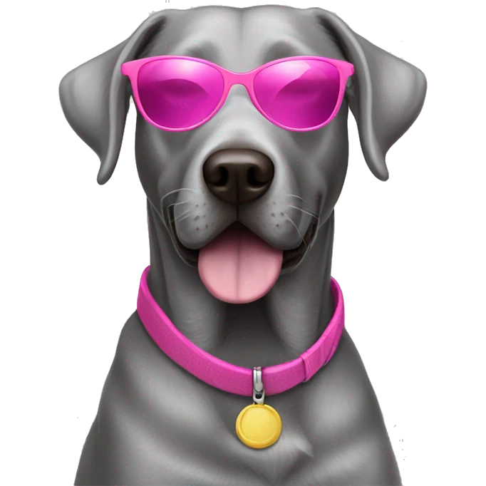 Silver lab wearing pink sunglasses  emoji