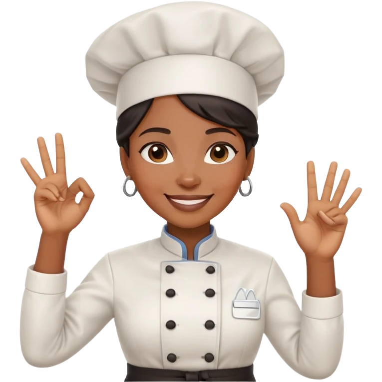 Black female chef kiss okay symbol  emoji