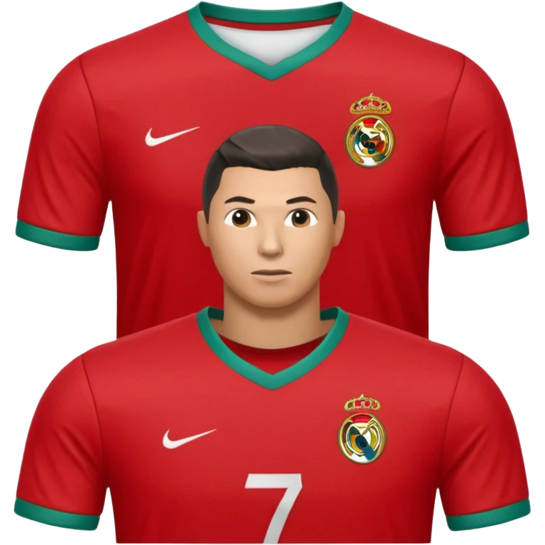 red football shirt with Ronaldo 7 on the back emoji