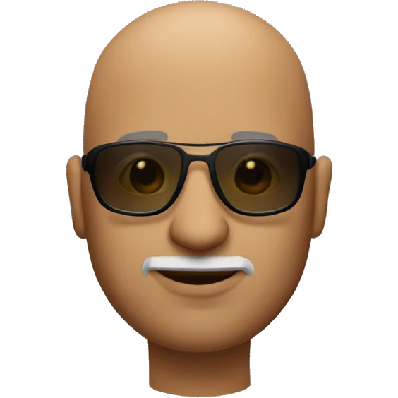 Bald indian guy with sunglasses and goatee  emoji