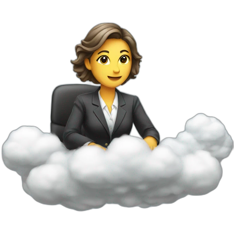 secretary sitting on top of the cloud emoji