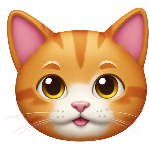 Ginger cat with cute pink bow emoji