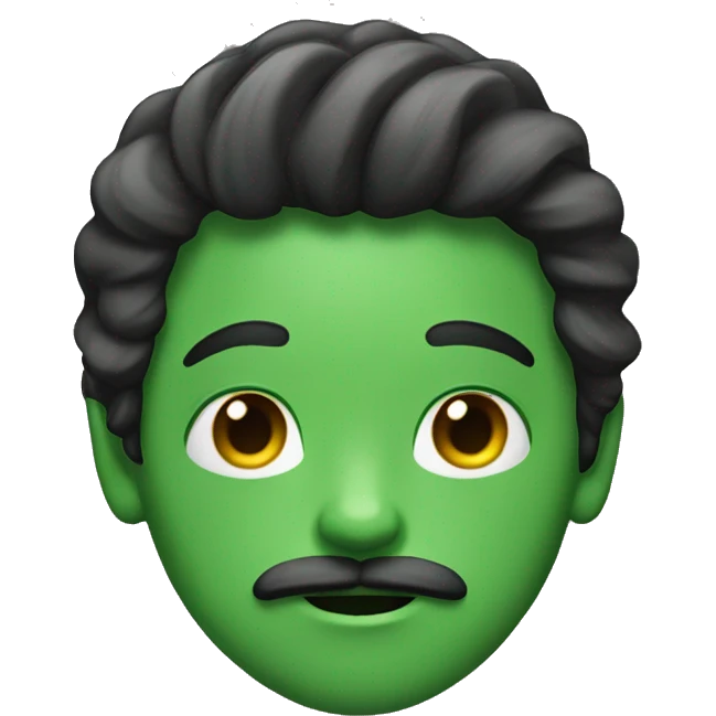 boy green skin with moustache and long hair emoji