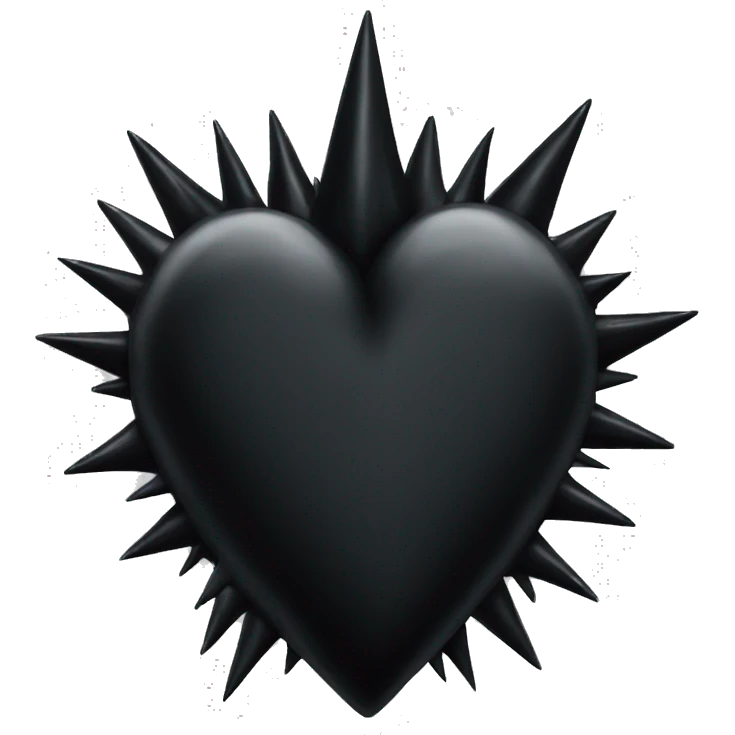Spikes black heart emoji