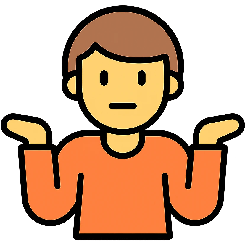 icon of a person shrugging, neutral face emoji