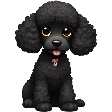 dog french poodle black  emoji