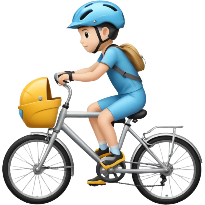 modern bicycle with child seat and helmet, simple and clean emoji