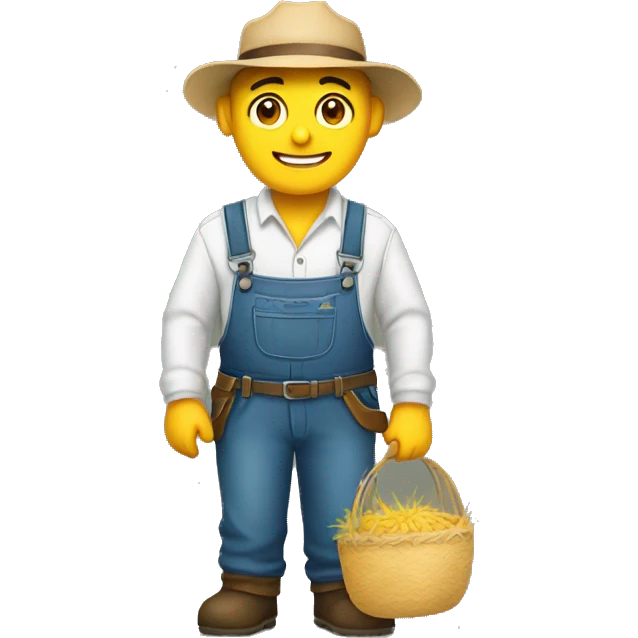 Farmer with lary name tag emoji