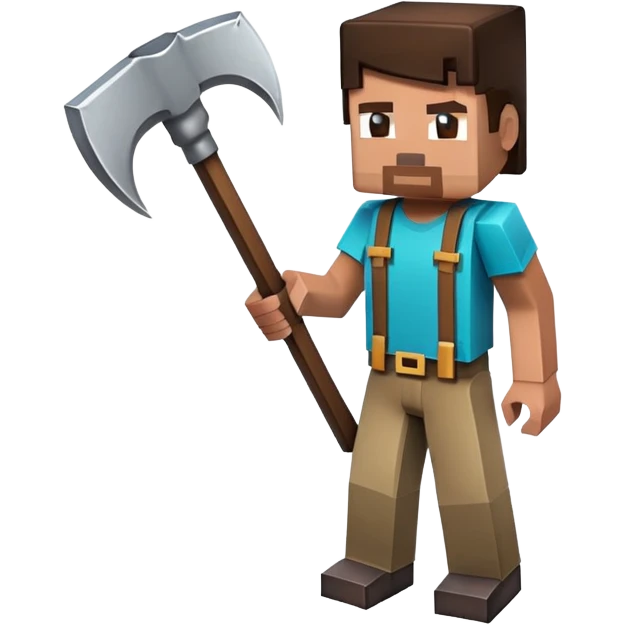 Minecraft character holding a pickaxe emoji