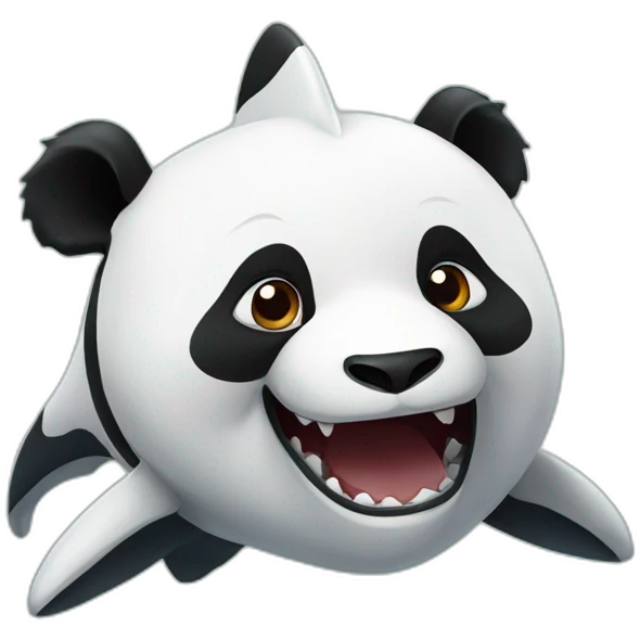 Panda sur requin emoji