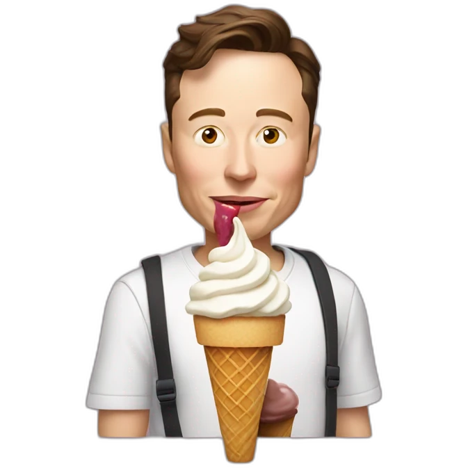 Elon musk with ice cream  emoji