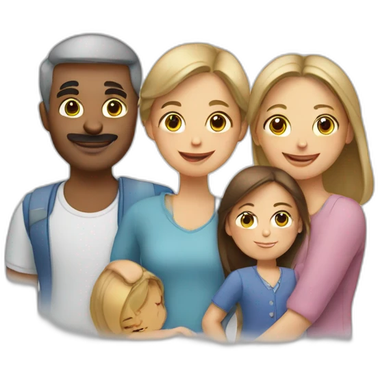 A family with two girls from France emoji